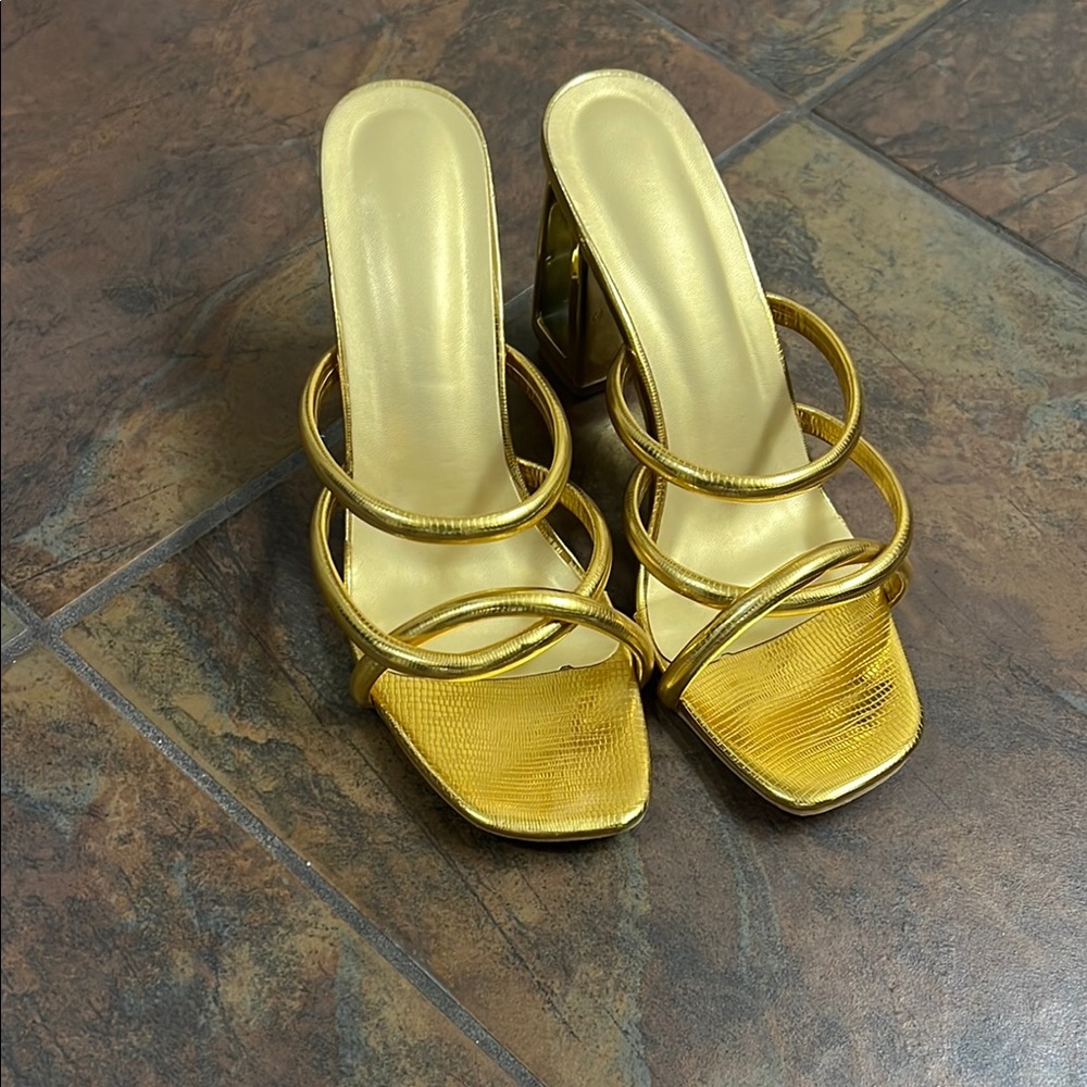 Elegant Gold Women's Heels